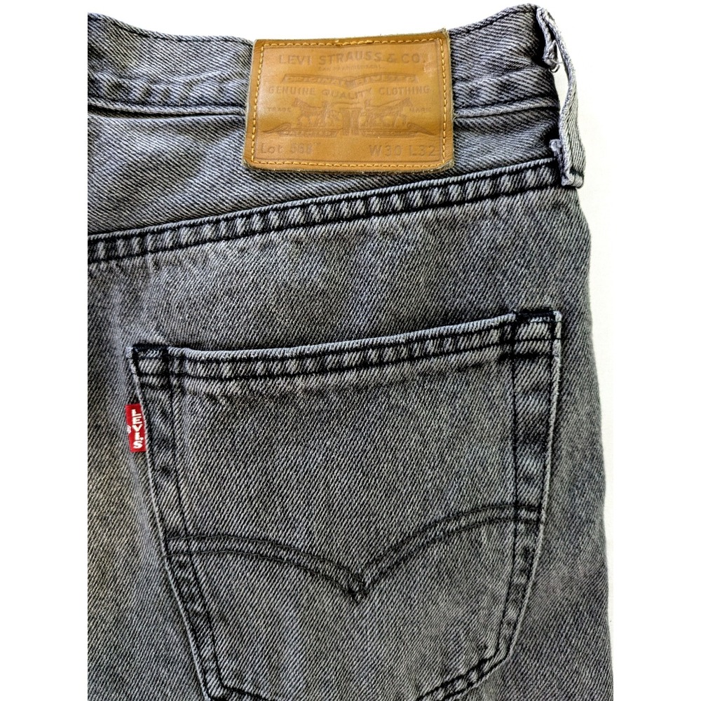 Levis Premium 568 Big "E" Tab Loose Straight Gray Denim Jeans Mens 30x32